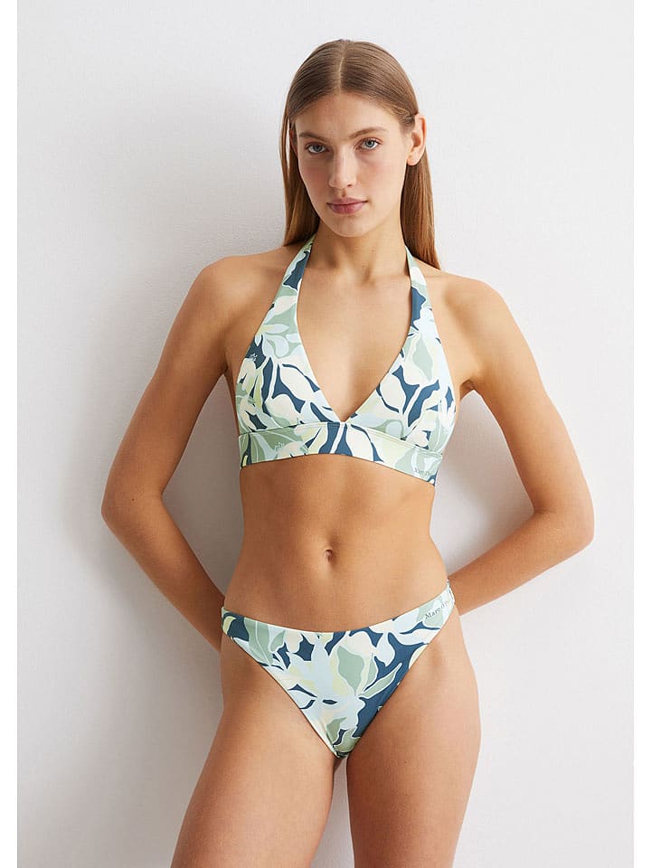 Marc O ́Polo Bikini-Oberteil in Grün/ Türkis/ Dunkelblau - 47% | Größe M | Damen-bademode