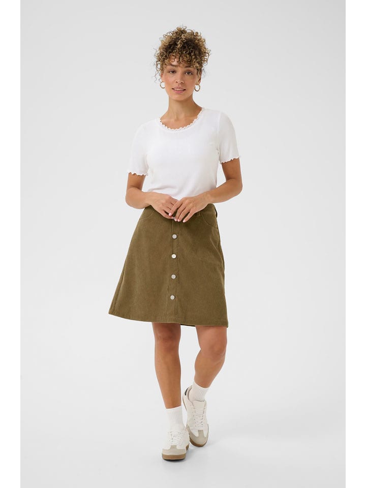 Cream Cordrock in Khaki - 49% | Größe 42 | Damenroecke