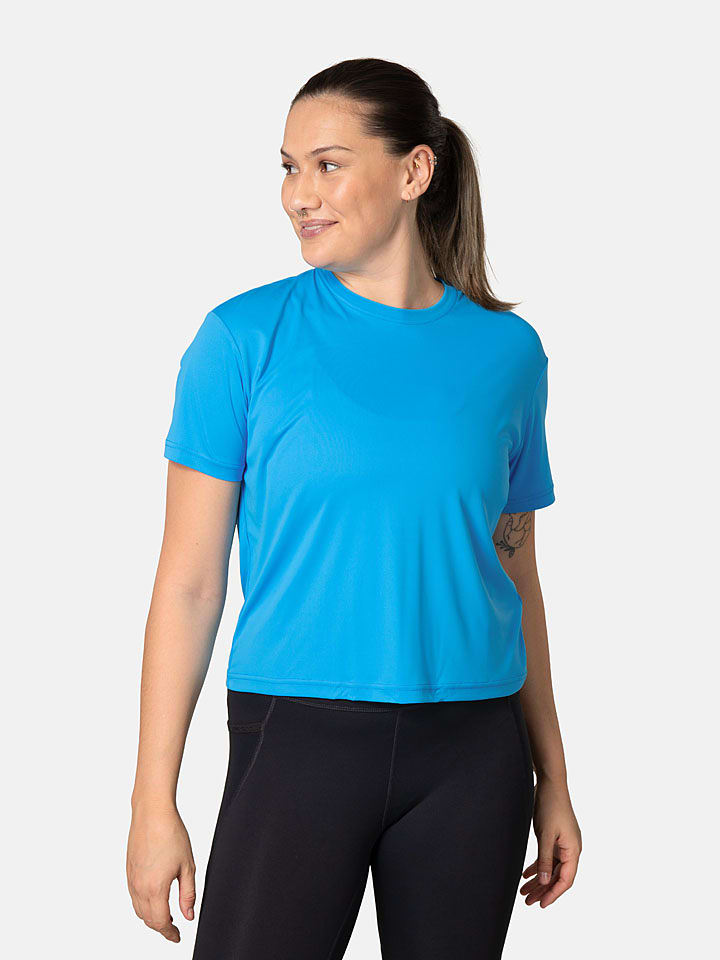 KARI TRAA Trainingsshirt "Una" in Blau - 34% | Größe L | Damen-outdoor-tops-shirts