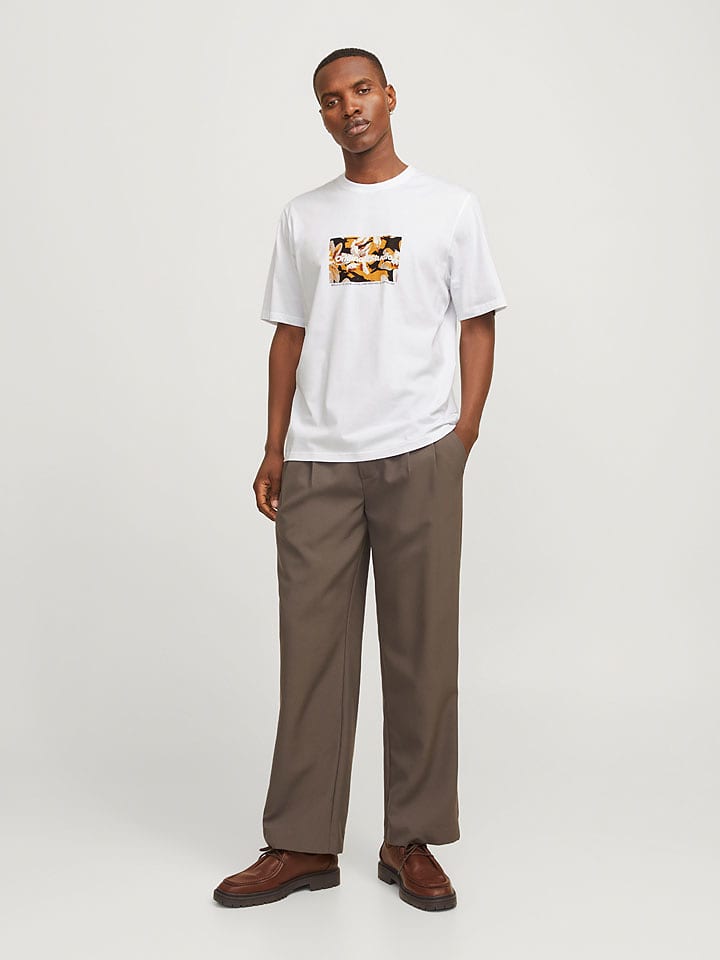 Jack & Jones Koszulka "Vesterbro Newton" w kolorze białym rozmiar: M
