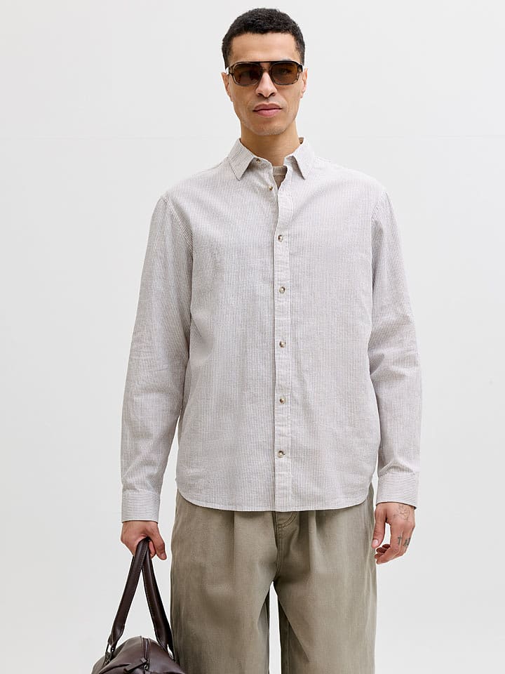 Jack & Jones Hemd "Summer" in Beige - 57% | Größe S | Herren-plussize
