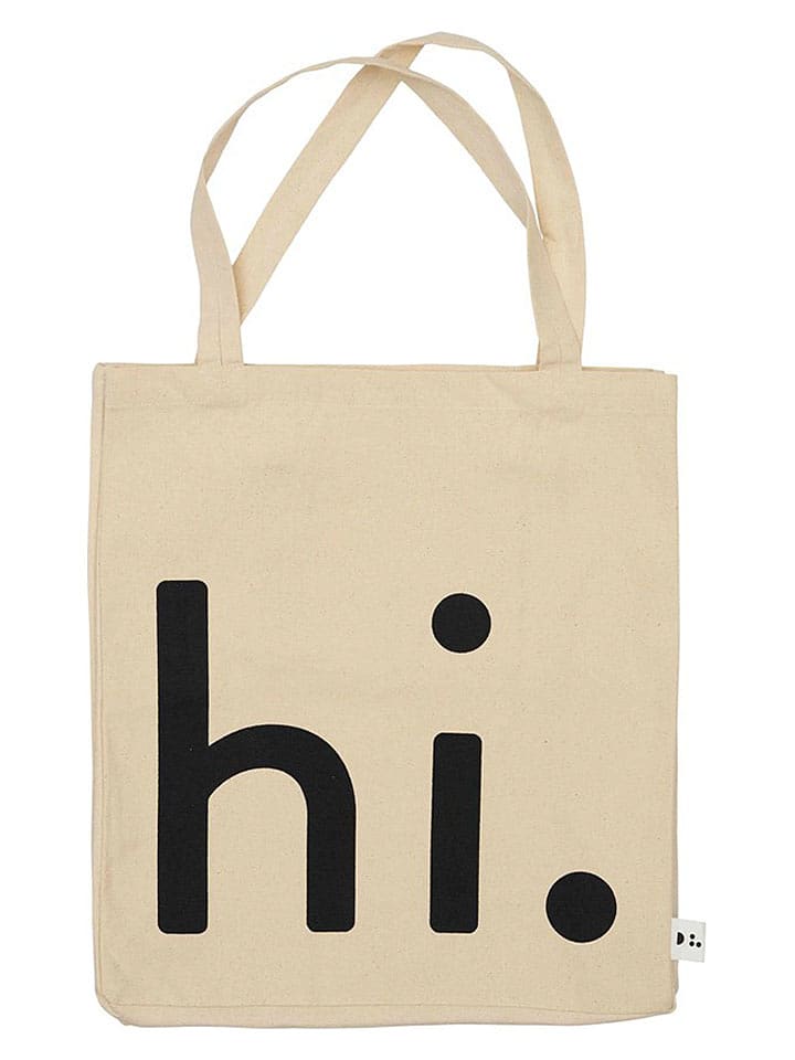 Design Letters Einkaufstasche ''hi.'' in Beige - (B)40 x (H)45 x (T)17 cm - 22% | Einkaufstaschen