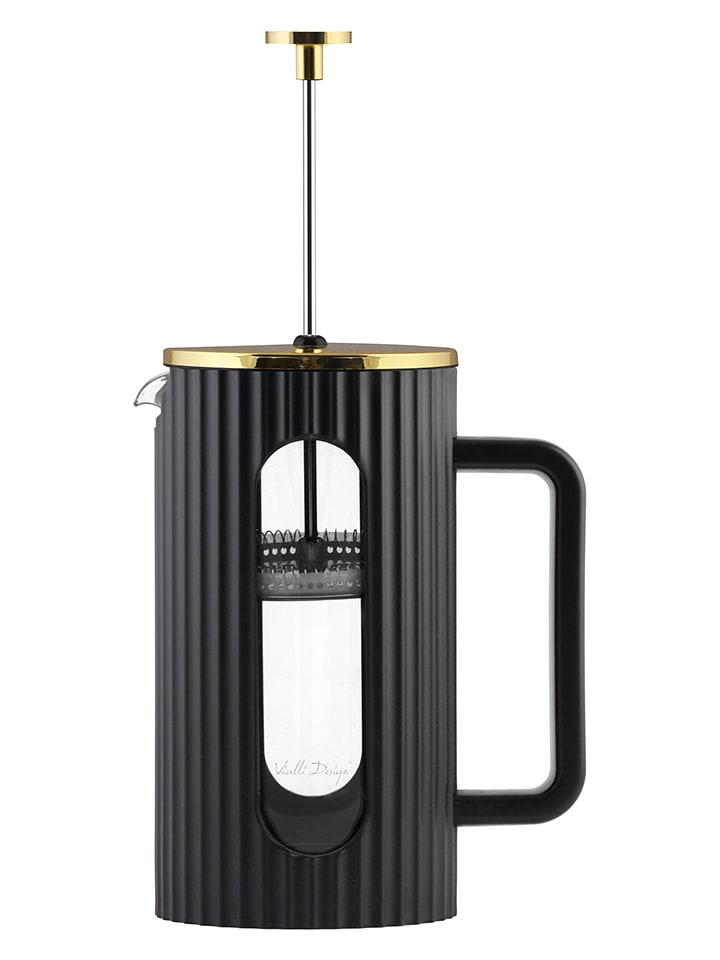 Vialli Design French-Press "Livio" in Schwarz - 1 l - 12% | Gedeckter-tisch