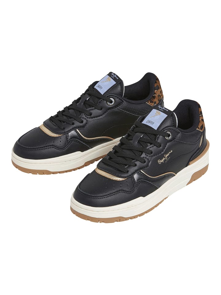 Pepe Jeans FOOTWEAR Leder-Sneakers "Chester Suppa" in Schwarz - 59% | Größe 38 | Damen-sneakers