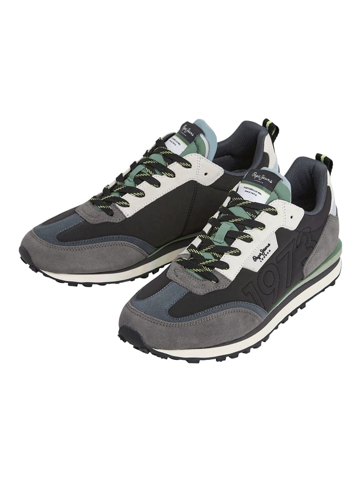 Pepe Jeans FOOTWEAR Sneakers "Foster" in Anthrazit/ Grün - 57% | Größe 42 | Herrensneakers