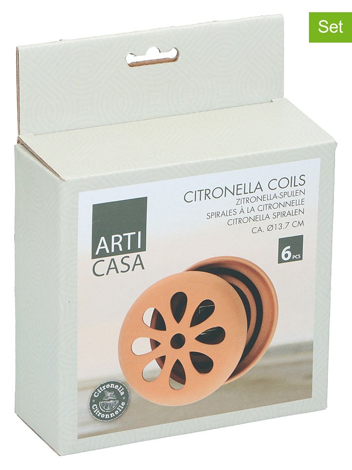 Arti Casa 7tlg. Set: Zitronella-Spulen in Terrakotta - 15% | Gartendekoration
