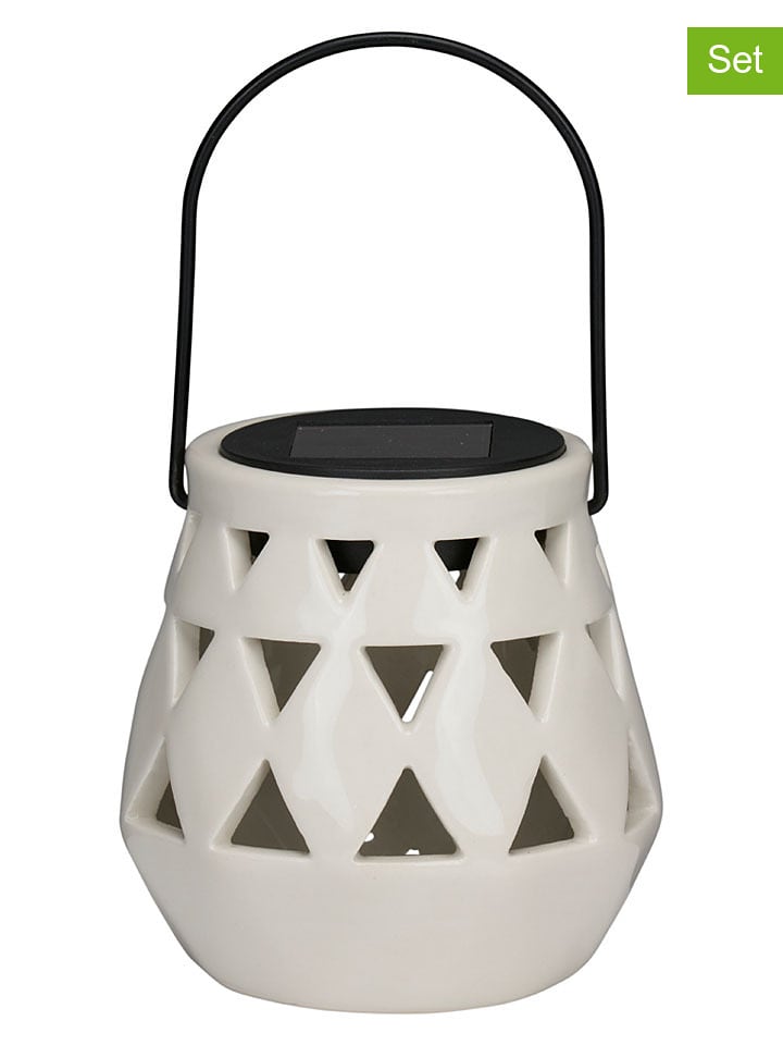 Arti Casa 2er-Set: LED-Solarlaternen in Weiß - (H)11 x Ø 10 cm - 14% | Aussenbeleuchtung
