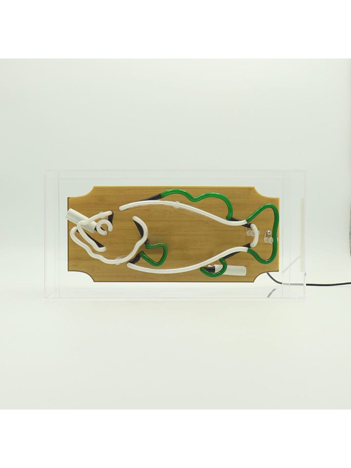 LOCOMOCEAN Lampa neonowa "Fish" w kolorze zielono-białym - 38 x 19 x 10,5 cm rozmiar: onesize