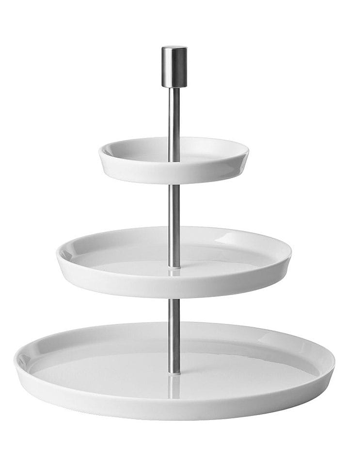 Thomas Etagere in Weiß/ Silber - (H)28,5 x Ø 27 cm - 24% | Aufbewahren-servieren