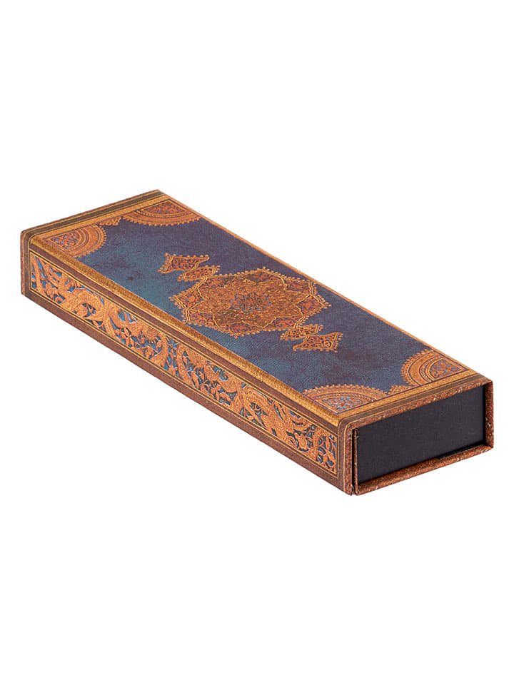Paperblanks Stifteetui ''Safawidisch'' in Blau/ Orange - (B)22 x (H)3 x (T)6,8 cm - 16% | Buero-schulbedarf