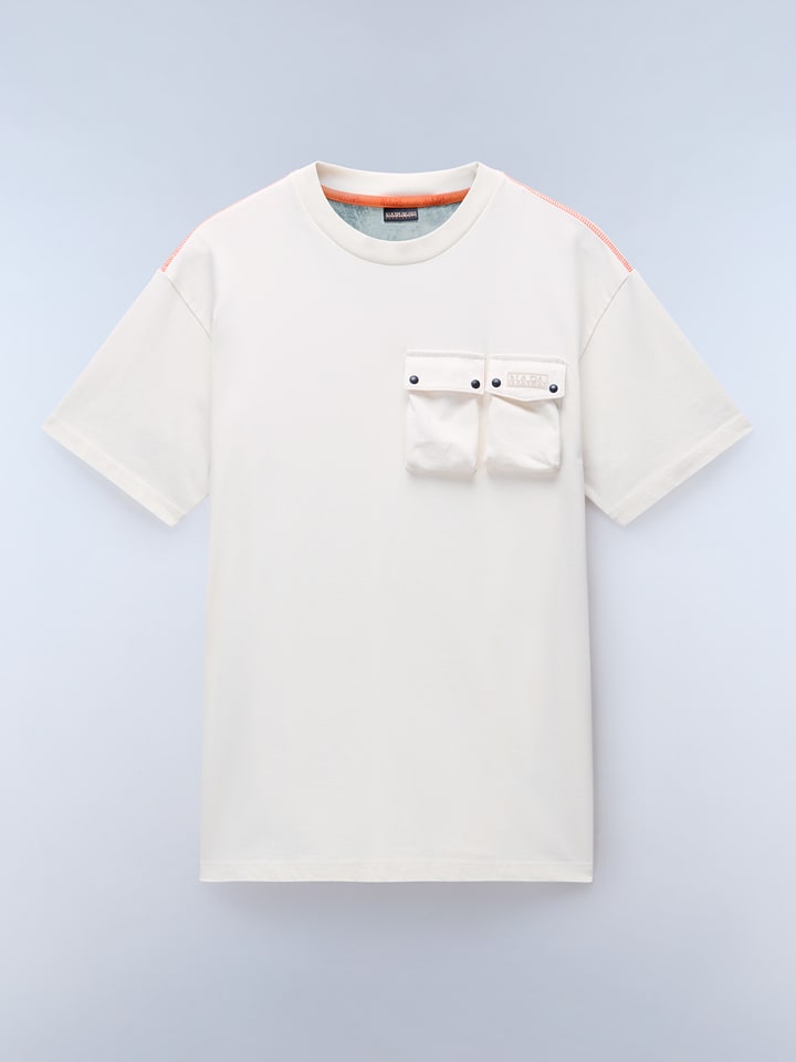 NAPAPIJRY Shirt "Rivalto" in Creme - 67% | Größe XS | Herren-plussize