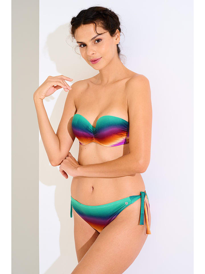 Lisca Bikini-Oberteil in Grün/ Lila/ Gelb - 56% | Größe 36B-Cup | Damen-bademode