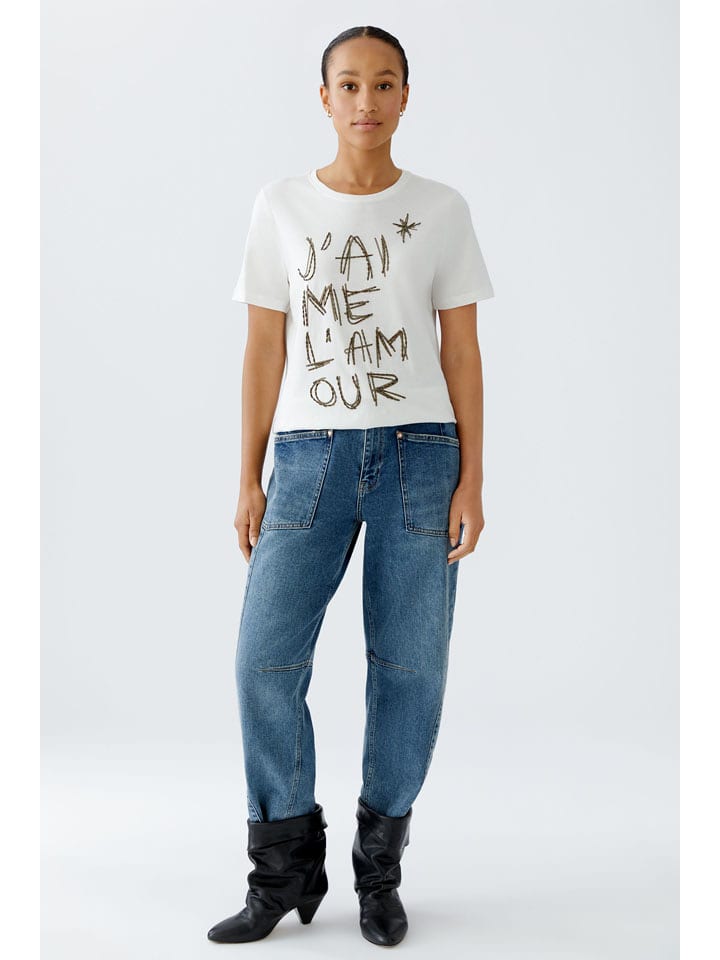 Oui Shirt in Weiß - 68% | Größe 42 | Damen-tops