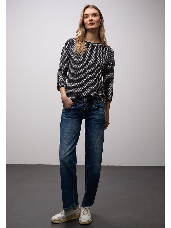 Street One Longsleeve in Dunkelblau/ Taupe - 42% | Größe 38 | Damen-tops