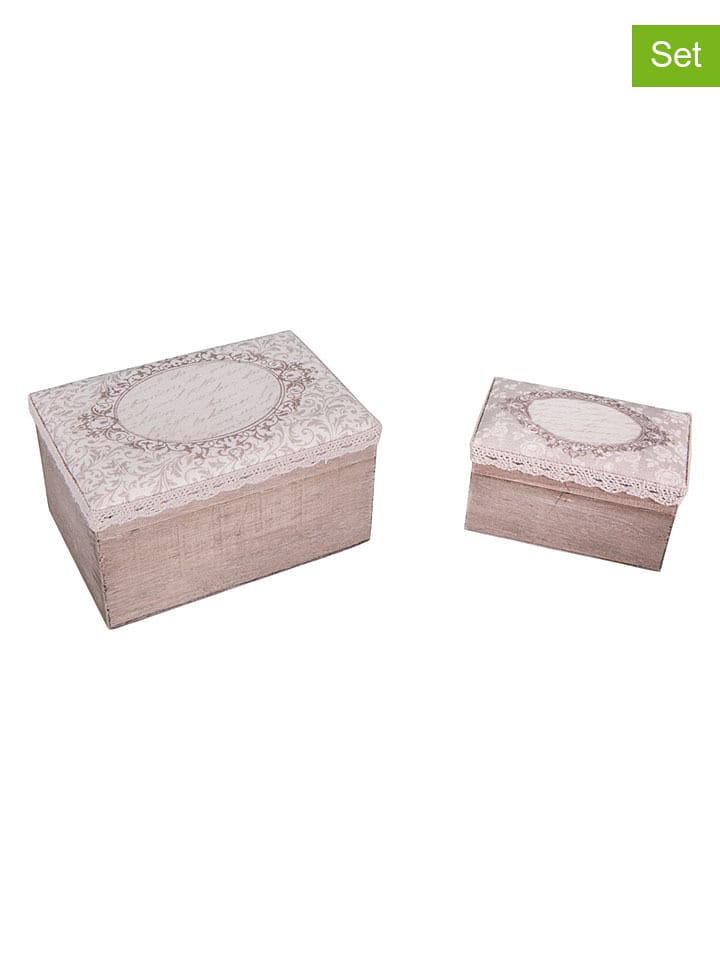 Anticline 2er-Set: Aufbewahrungsboxen in Beige/ Grau - 43% | Aufbewahren-servieren