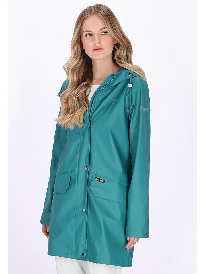 Schmuddelwedda Regenmantel in Türkis - 69% | Größe XXL | Damen-outdoorjacken
