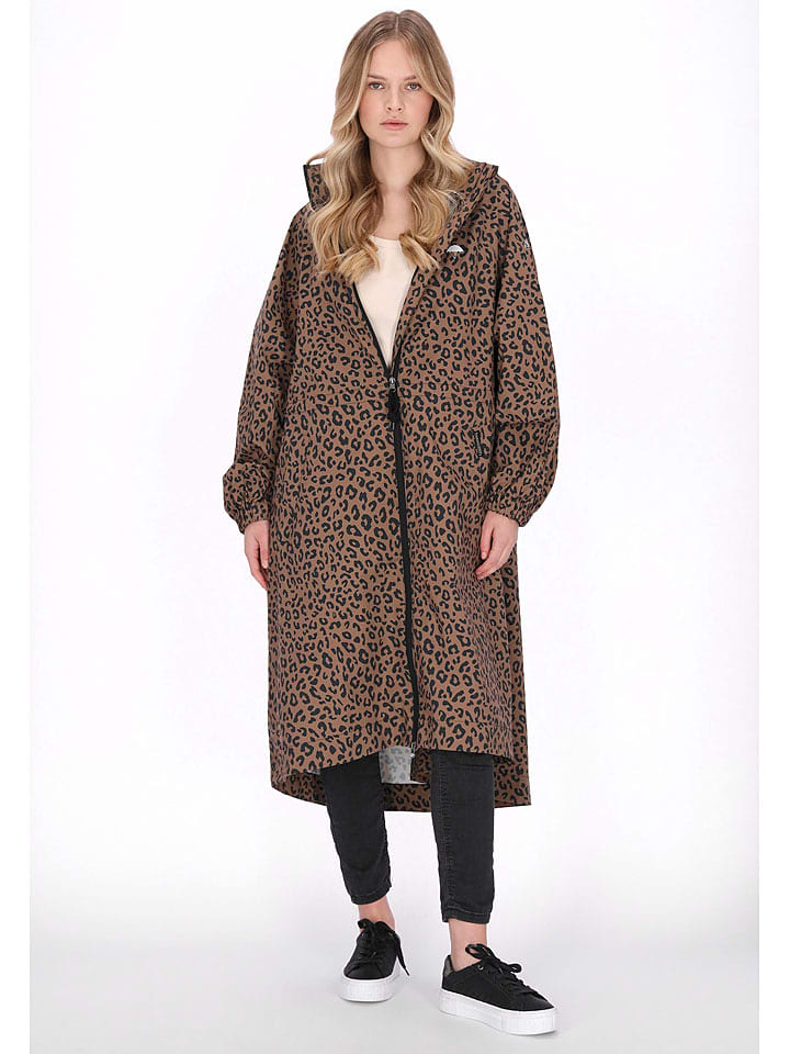 Schmuddelwedda Regenmantel in Hellbraun/ Schwarz - 67% | Größe L | Damen-outdoorjacken