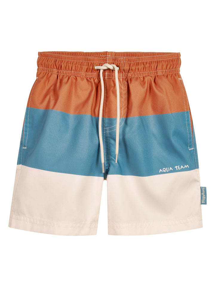 Playshoes Badeshorts "Color Block" in Blau/ Orange/ Creme - 41% | Größe 86/92 | Baby-bademode