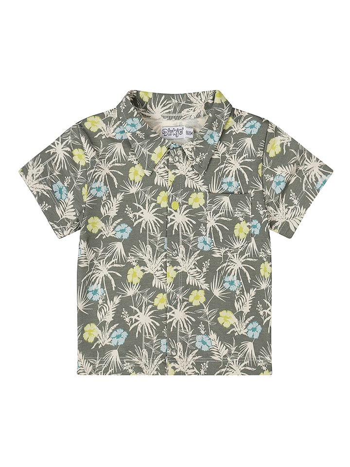Dirkje Hemd in Khaki/ Blau/ Gelb - 55% | Größe 68 | Baby-hemden-blusen