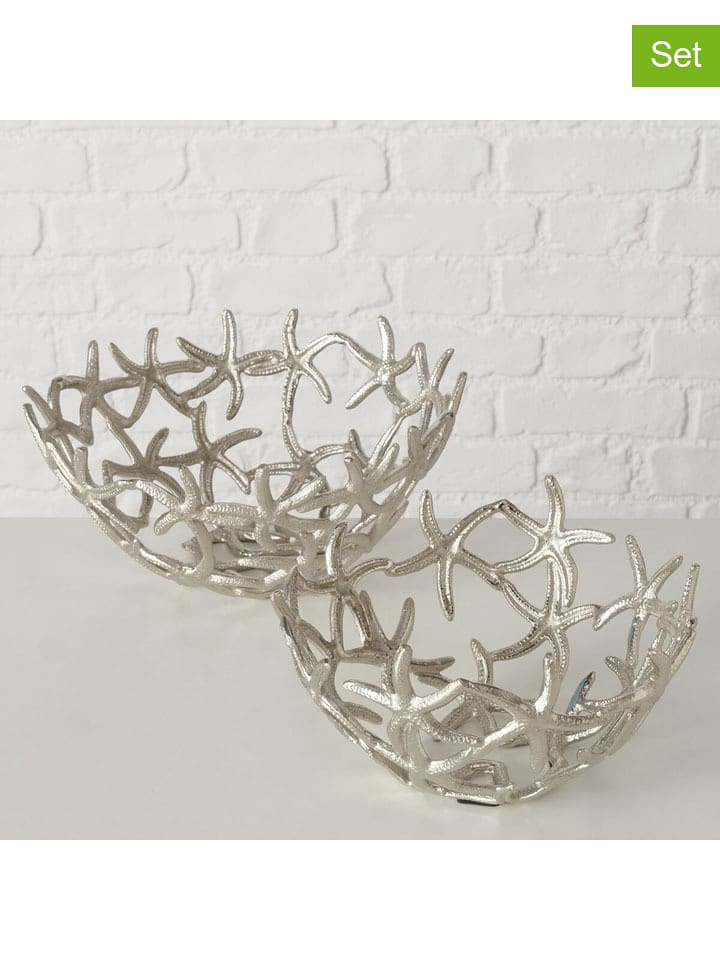 Boltze 2er-Set: Dekoschalen ''Merita'' in Silber - 40% | Dekoschalen