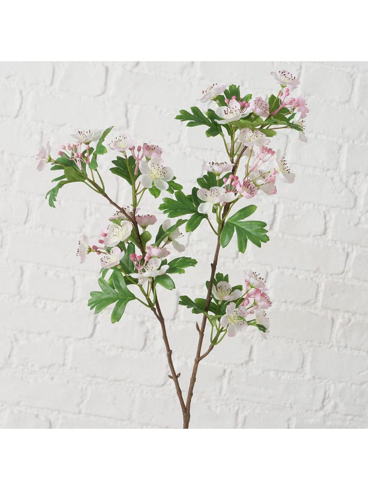 Boltze Dekozweig ''Weißdorne (Crataegus)'' in Grün/ Rosa - (L)79 cm - 22% | Kerzen-vasen