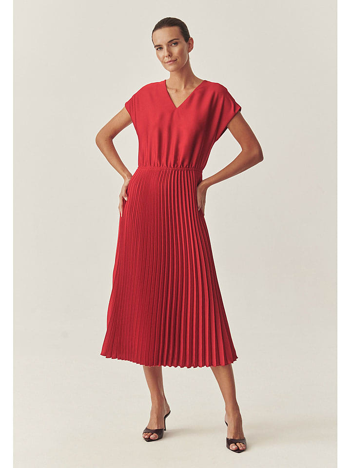 TATUUM Plisseekleid "Teli" in Rot - 50% | Größe 44 | Damen-kleider
