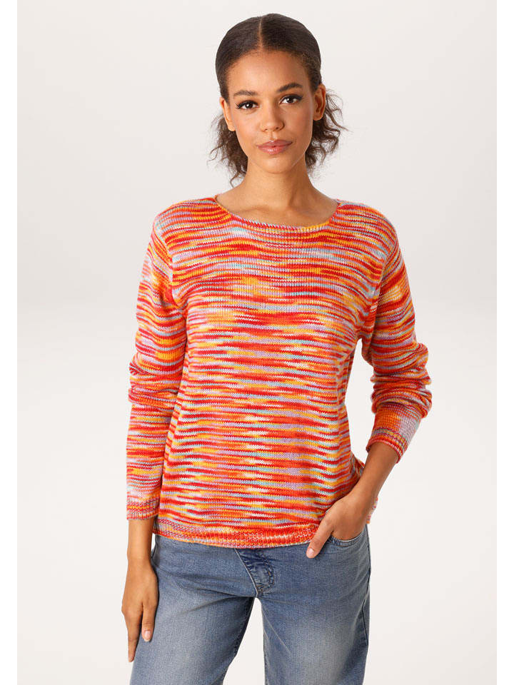 Aniston Pullover in Orange/ Rot/ Gelb - 48% | Größe 46 | Damen-pullover-cardigans