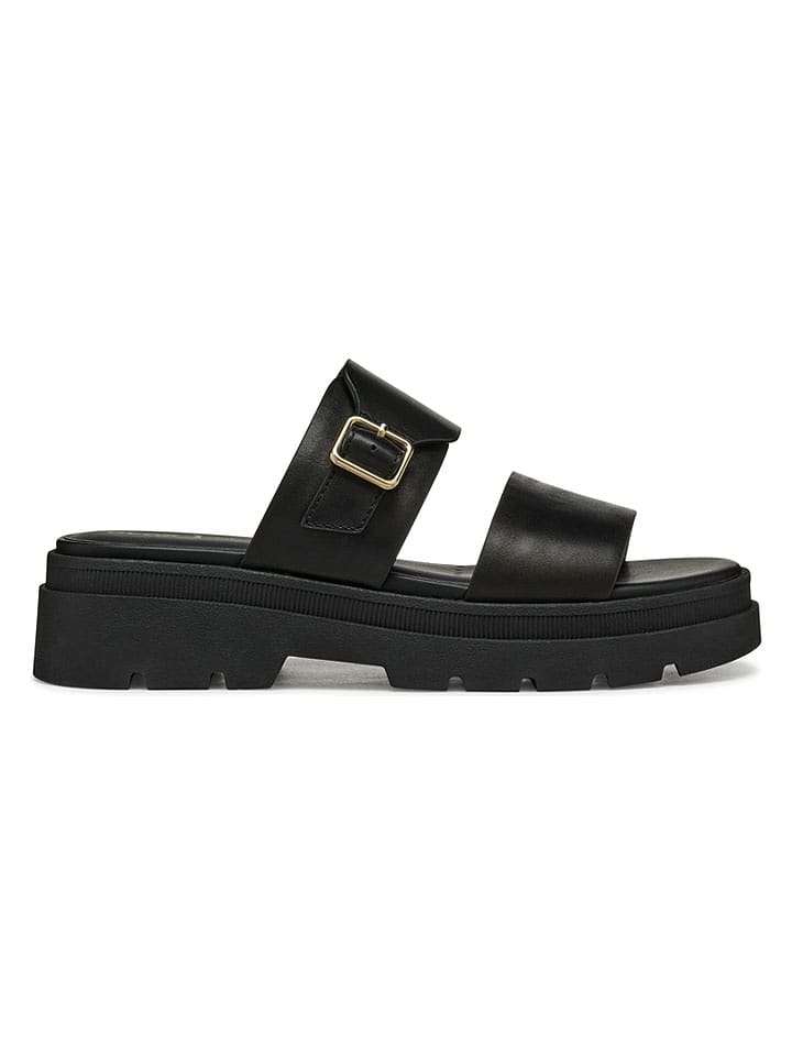 Geox Leder-Pantoletten "Adacter" in Schwarz - 50% | Größe 40 | Damen-pantoletten