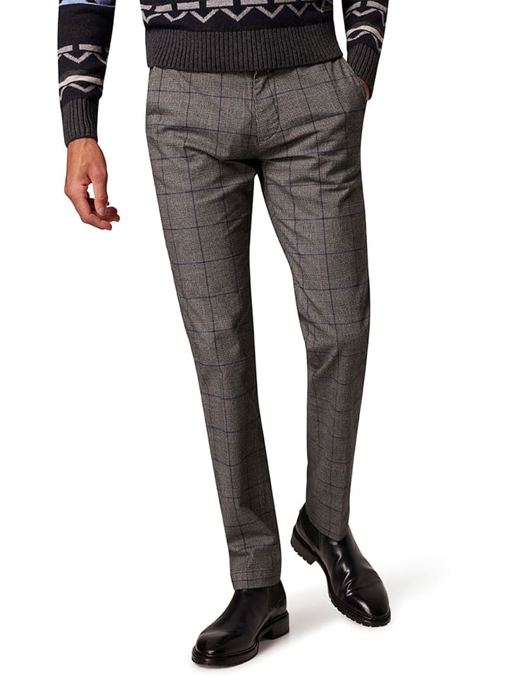 Pierre Cardin Chino in Schwarz/ Dunkelblau - 64% | Größe W33/L34 | Herrenhosen
