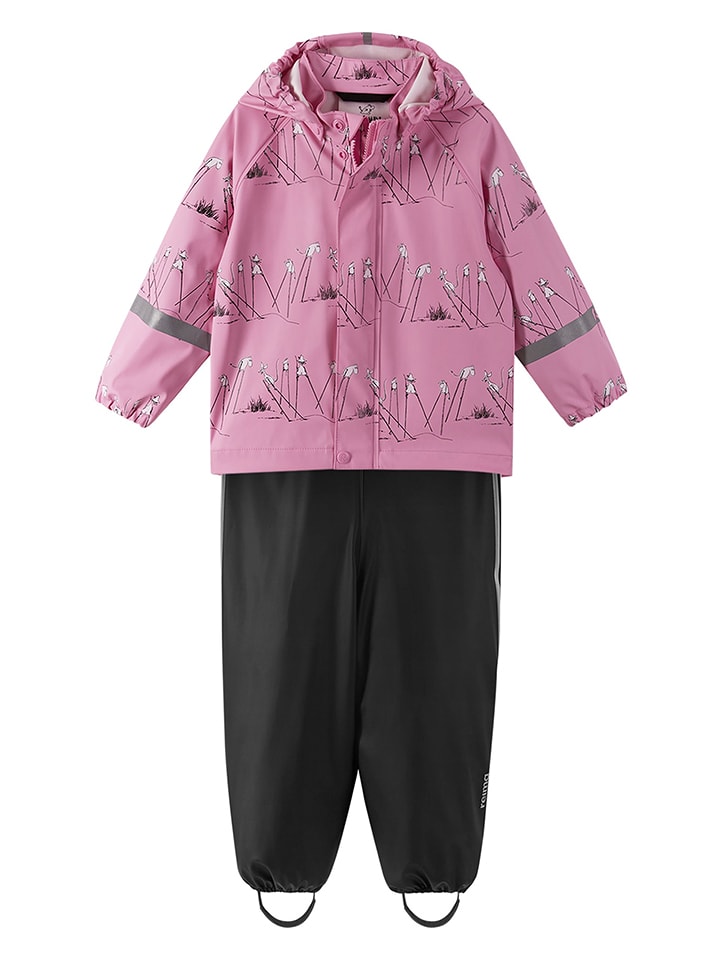 Reima 2tlg. Regenoutfit "Moomin" in Rosa/ Schwarz - 43% | Größe 110 | Babyjacken