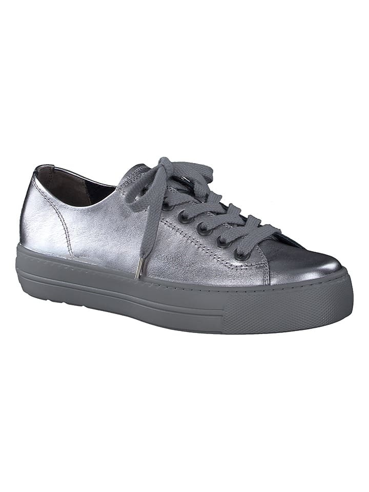 Paul Green Leder-Sneakers in Silber - 46% | Größe 39 | Damen-sneakers