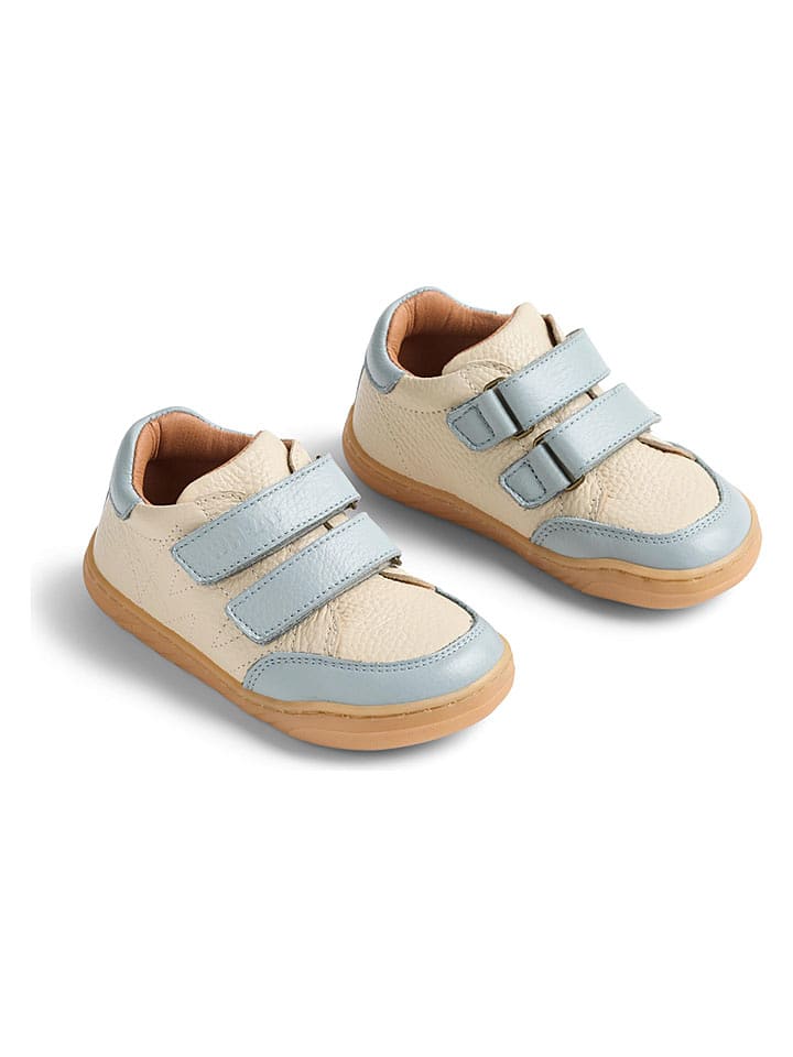Wheat Leder-Sneakers "Barres" in Beige/ Hellblau - 70% | Größe 30 | Kindersneakers