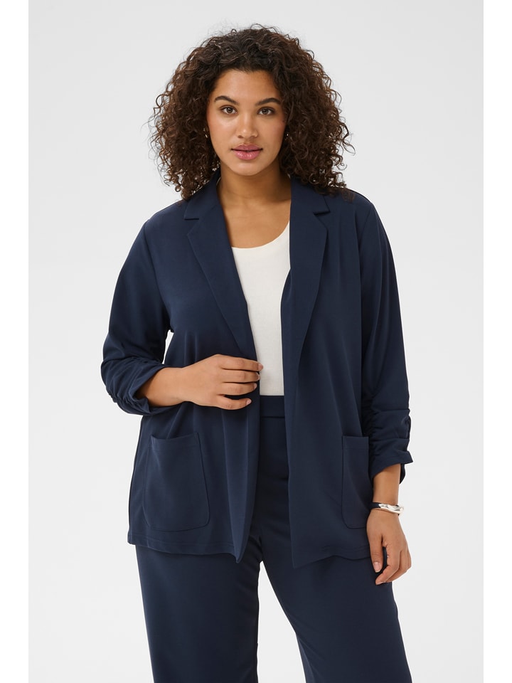 KAFFE curve Blazer in Dunkelblau - 39% | Größe S | Damenjacken