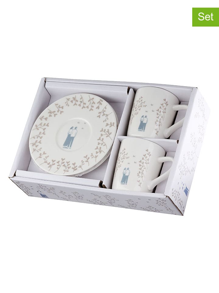 GILDE 2er-Set: Espressotassen "Moments" in Weiß - 80 ml - 15% | Gedeckter-tisch