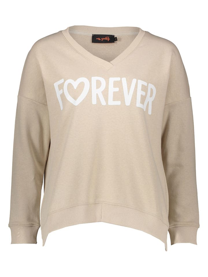 miss goodlife Sweatshirt "Forever" in Beige - 73% | Größe XL | Damen-sweatshirts-jacken