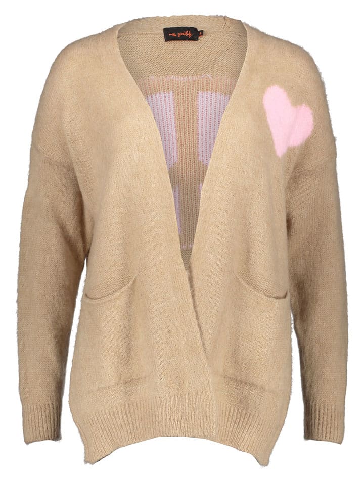 miss goodlife Cardigan "Peace" in Beige - 73% | Größe M | Damen-pullover-cardigans