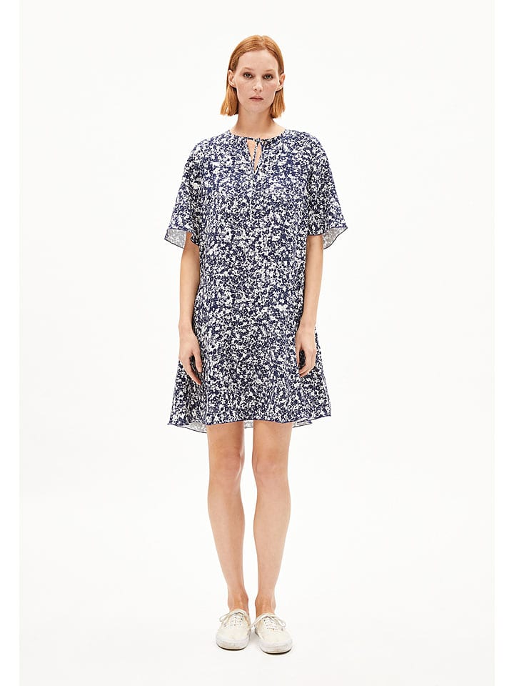 armedangels Kleid "Maaerha" in Dunkelblau/ Weiß - 57% | Größe XS | Damen-kleider