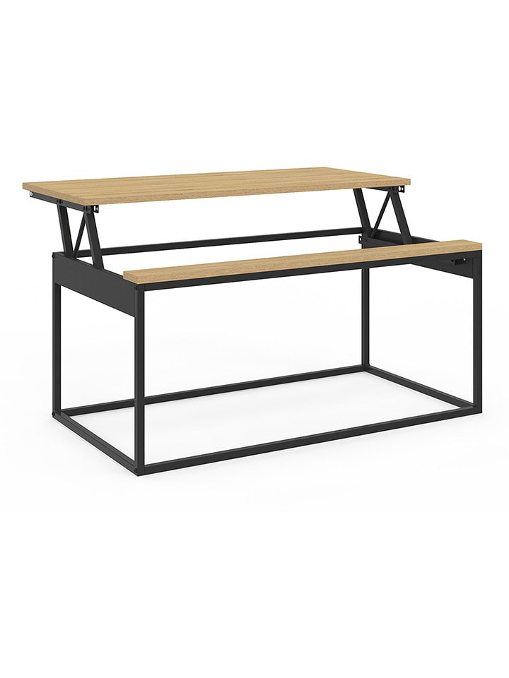 IDOMYA Factory Couchtisch "Memphis" in Schwarz/ Hellbraun - (B)90 x (H)40,5 x (T)48 cm - 73% | Tische