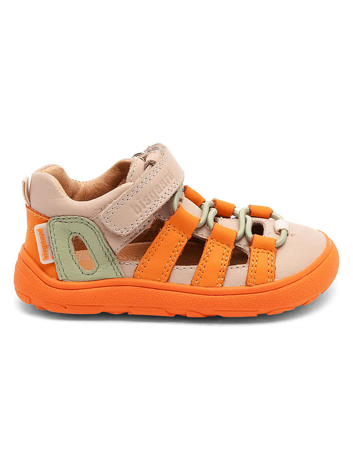 bisgaard Leder-Barfußschuhe "Fiona" in Beige/ Orange - 45% | Größe 25 | Babysandalen