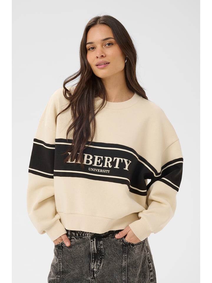 Kaffe Sweatshirt in Beige - 49% | Größe XS | Damen-sweatshirts-jacken