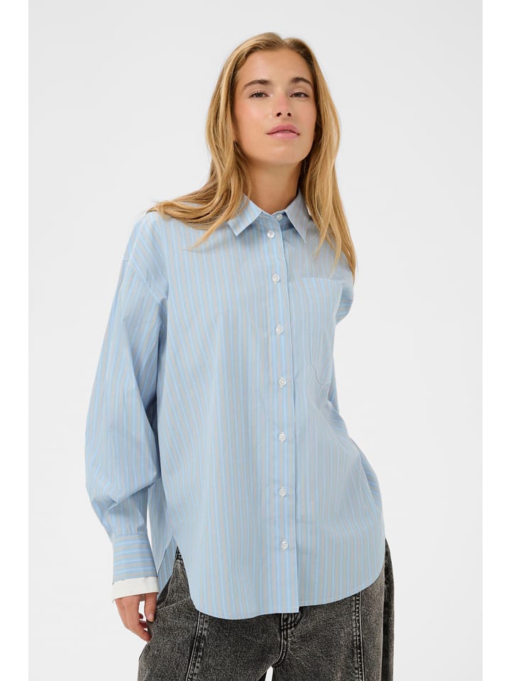 Kaffe Hemd in Hellblau - 49% | Größe 40 | Damen-blusen