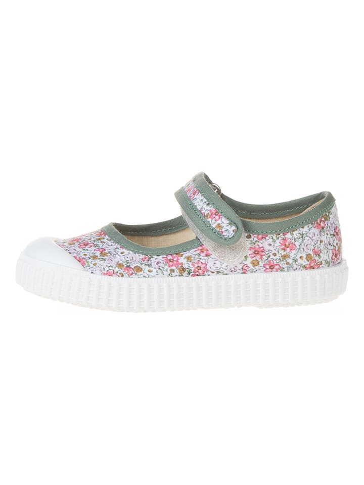 kmins Spangenballerinas in Grün/ Weiß/ Pink - 42% | Größe 28 | Baby-schnuerschuh