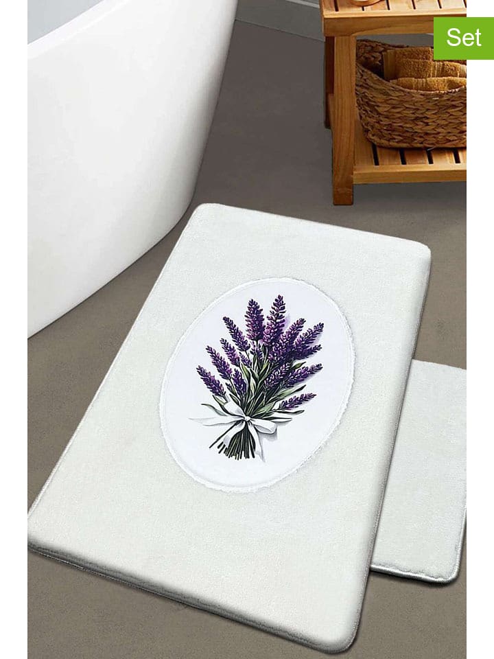 Mijolnir 2er-Set: Badvorleger in Creme/ Lila - 68% | Heimtextilien-badematten