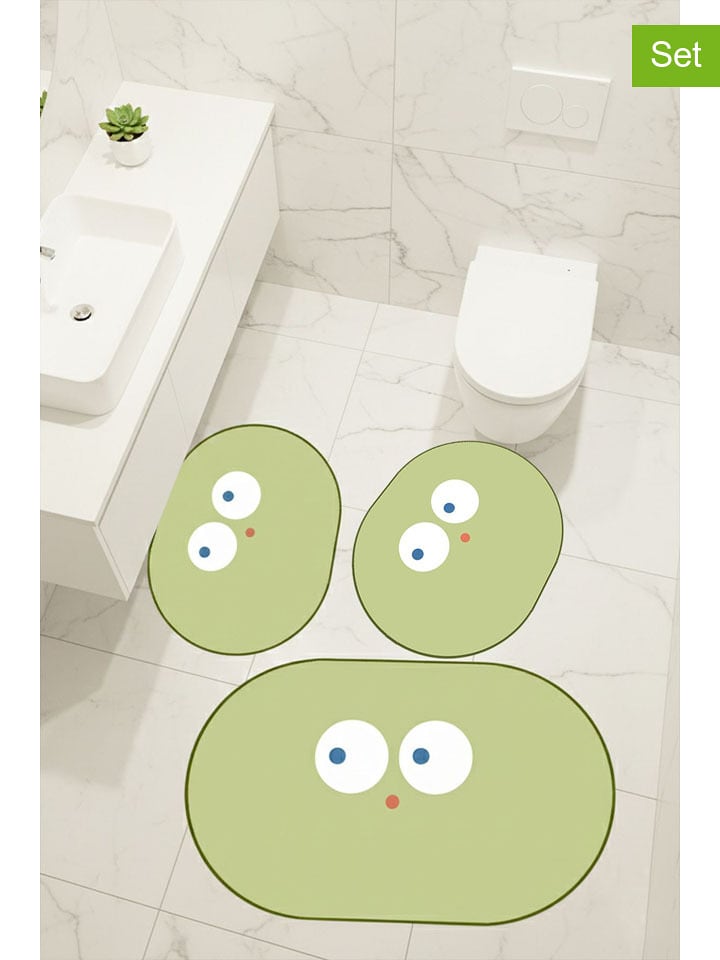 Mijolnir 3er-Set: Badvorleger ''Wonder'' in Grün - 62% | Heimtextilien-badematten