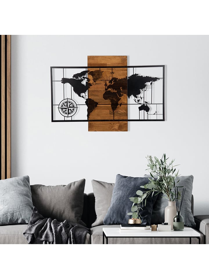 Wallity Wanddekor in Schwarz/ Braun - (L)58 x (B)85 cm - 73% | Wanddekoration