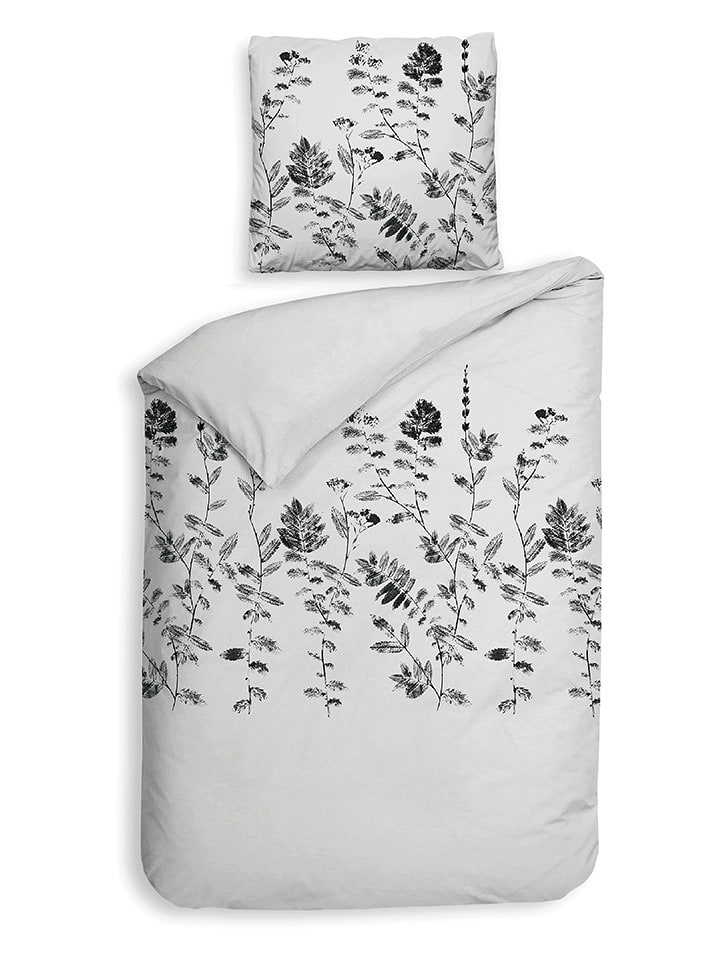 HNL Flanell-Bettwäsche-Set "Rocco" in Hellgrau - 69% | Größe 135x200 cm | Bettwaesche-bettwaren