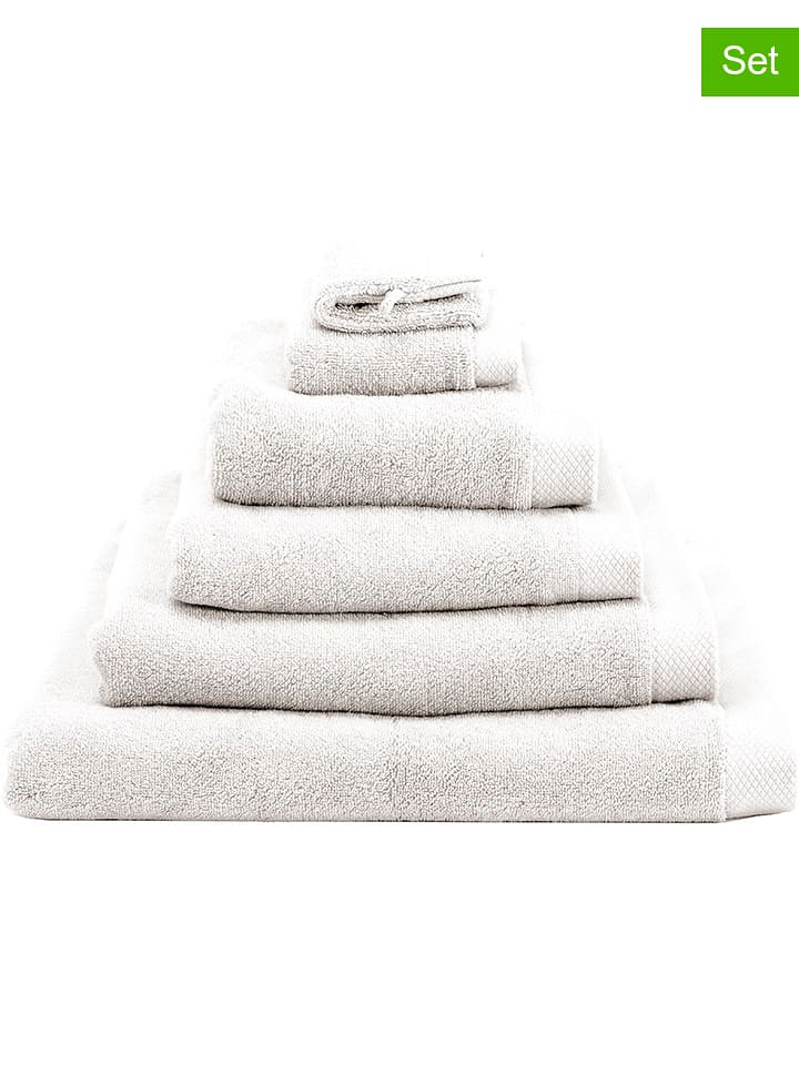 Heckett Lane 6er-Set: Waschlappen ''Premium'' in Weiß - 52% | Größe 30x30 cm | Badtextilien