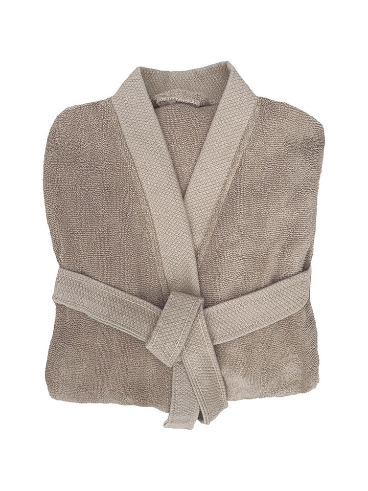 Heckett Lane Bademantel ''Premium'' in Beige - 63% | Größe L | Badtextilien