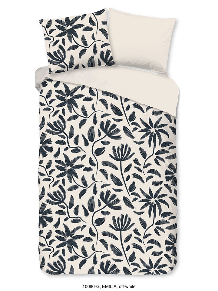 Good Morning Bettwäsche-Set in Weiß/ Schwarz - 53% | Größe 140x200 cm | Bettwaesche-bettwaren