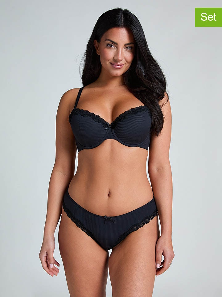 Hunkemöller 2er-Set: Slips in Schwarz - 46% | Größe S | Damen-unterteile